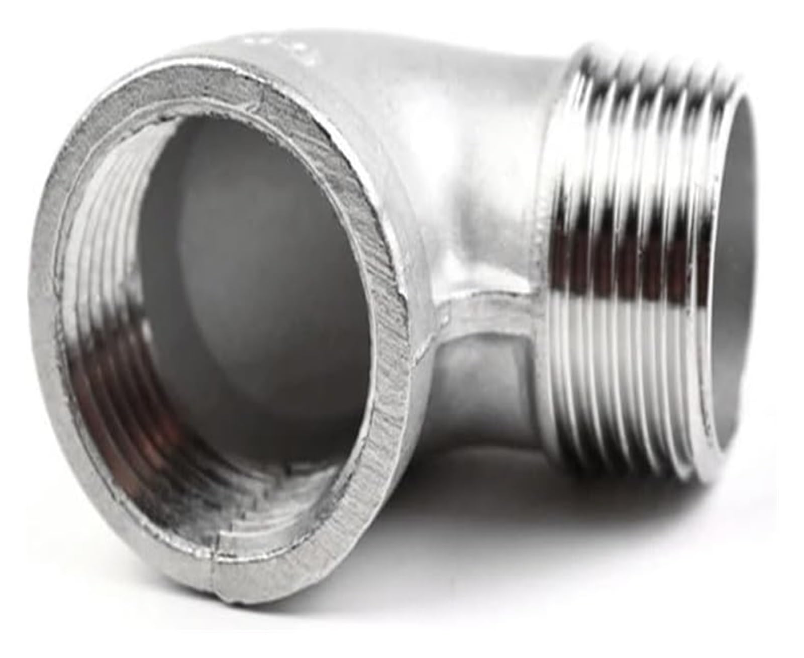 accesorios de conexión de tubería, Codo de acero inoxidable, codo de 90 grados, acoplador de conector de codo macho a hembra, accesorio de tubería de acero inoxidable 304(3/8 Inch)