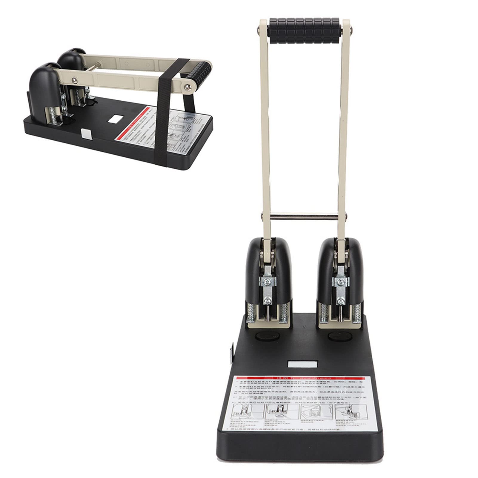 Perforatrice di Carta Resistente a 2 Fori da 150 Fogli per Materiale Scolastico per Ufficio, Design Ergonomico, Materiale in Acciaio Resistente