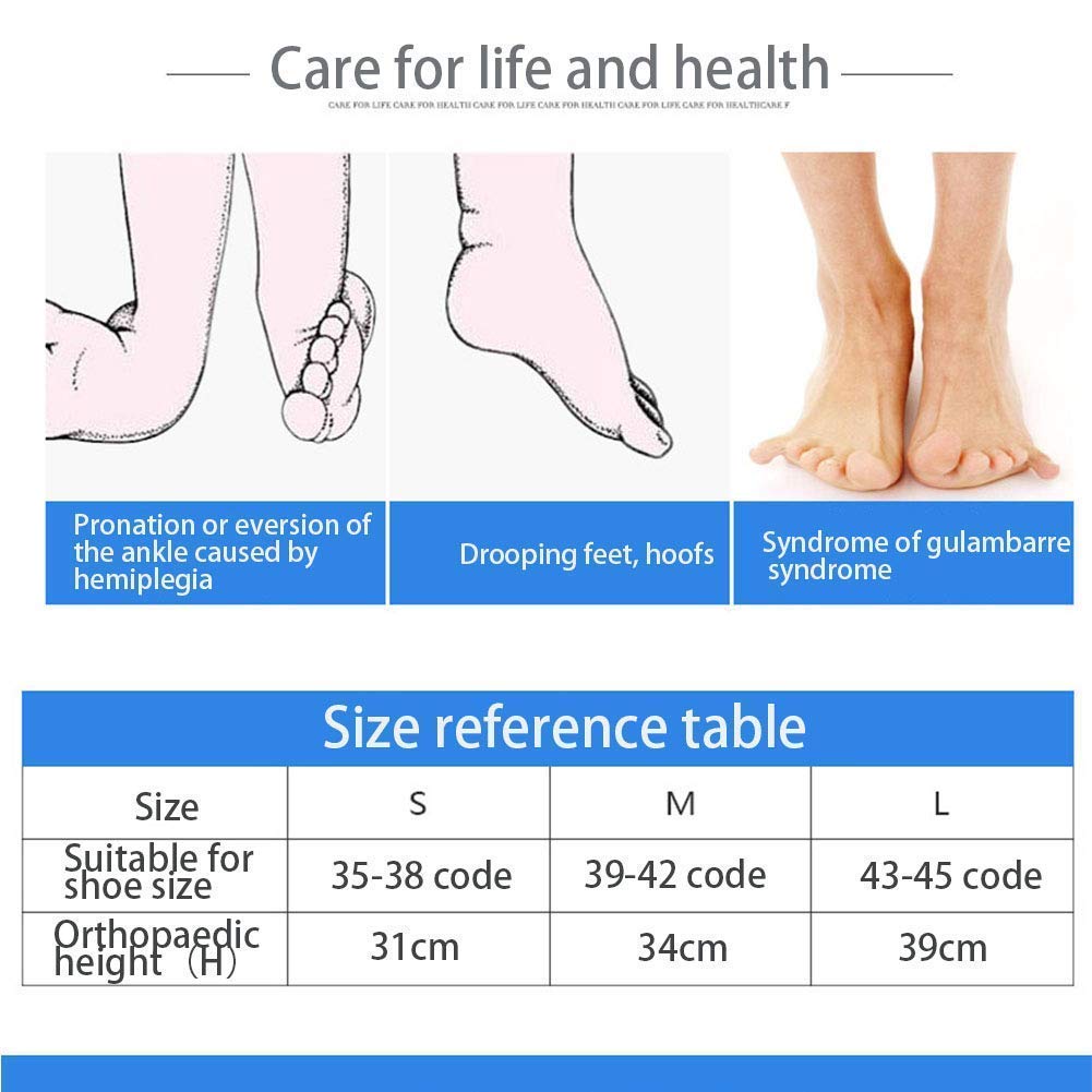 Soporte de Tobillo， Ortesis de caída del pie Tobillo Caída del pie Corrector postural Ortesis Férula Soporte médico para pie flácido y Movimiento de，Rightfoot-Medium