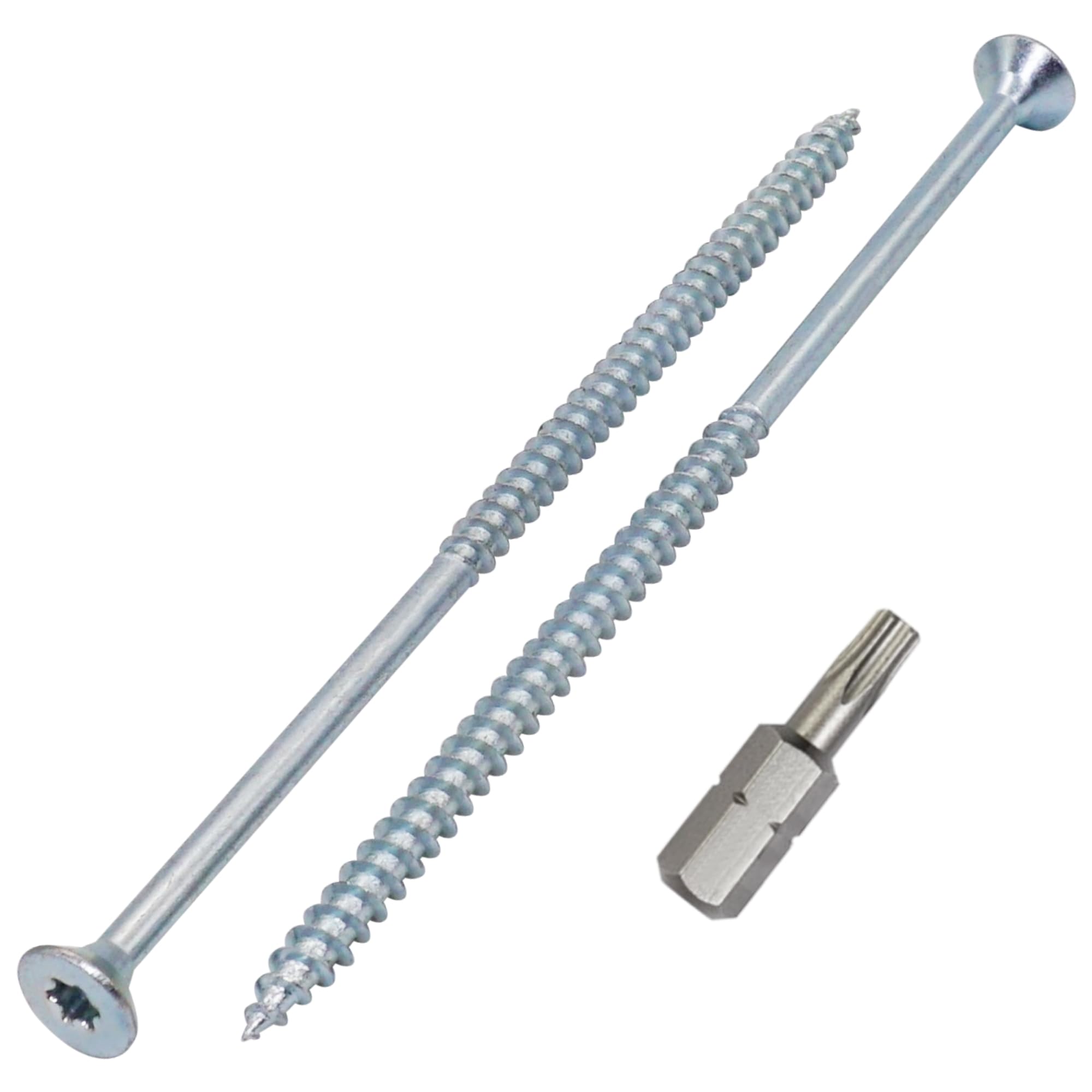 SKIR'CO (20 pcs) Zinc Plated Steel Wood Screws 5.0 x 120 mm, Torx Countersunk Head Screws, Chipboard Screws, Partially Threaded