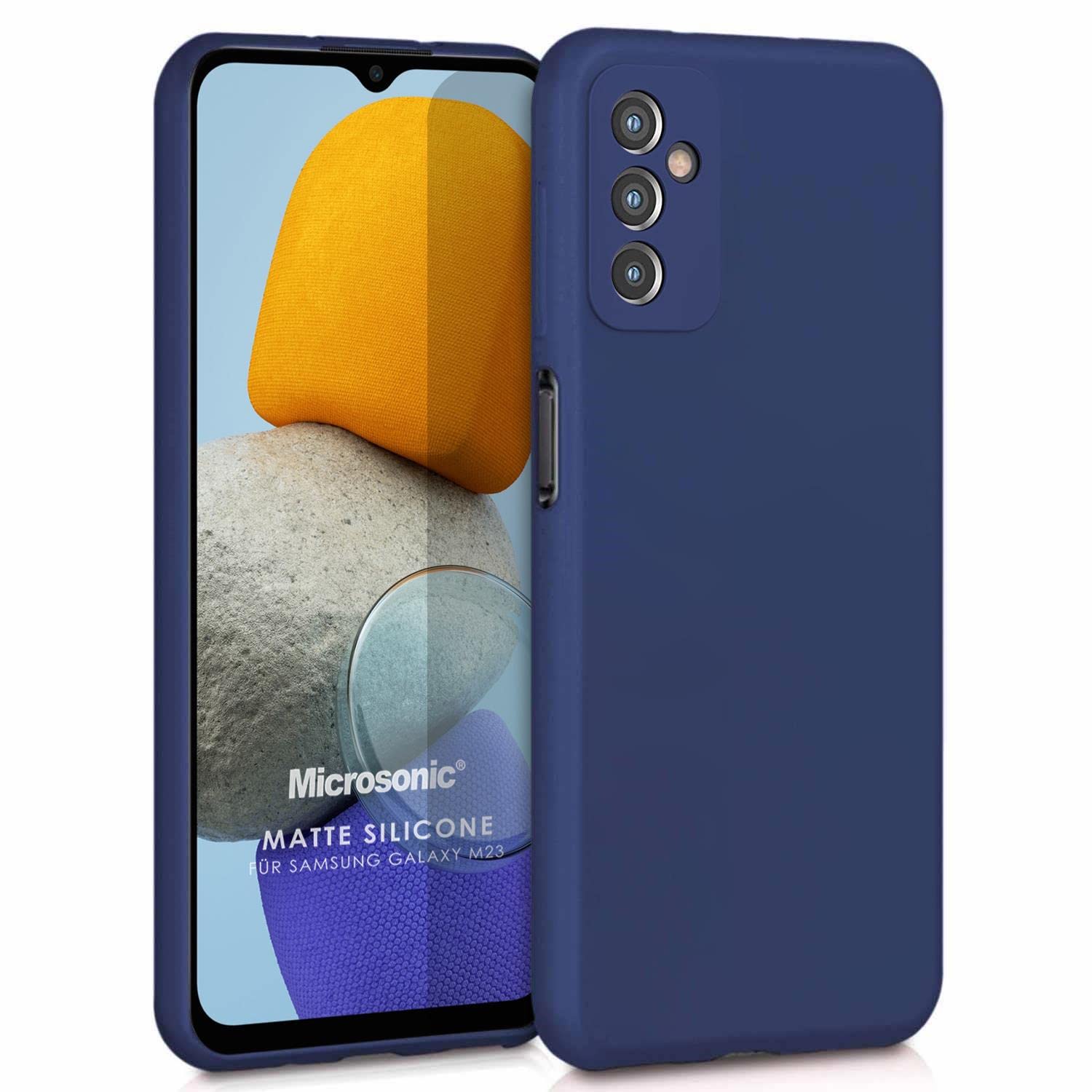 Microsonic Matte Silicone Samsung Galaxy M13 için Kılıf Lacivert [Galaxy M13 ile Uyumlu Kılıf - Lacivert]
