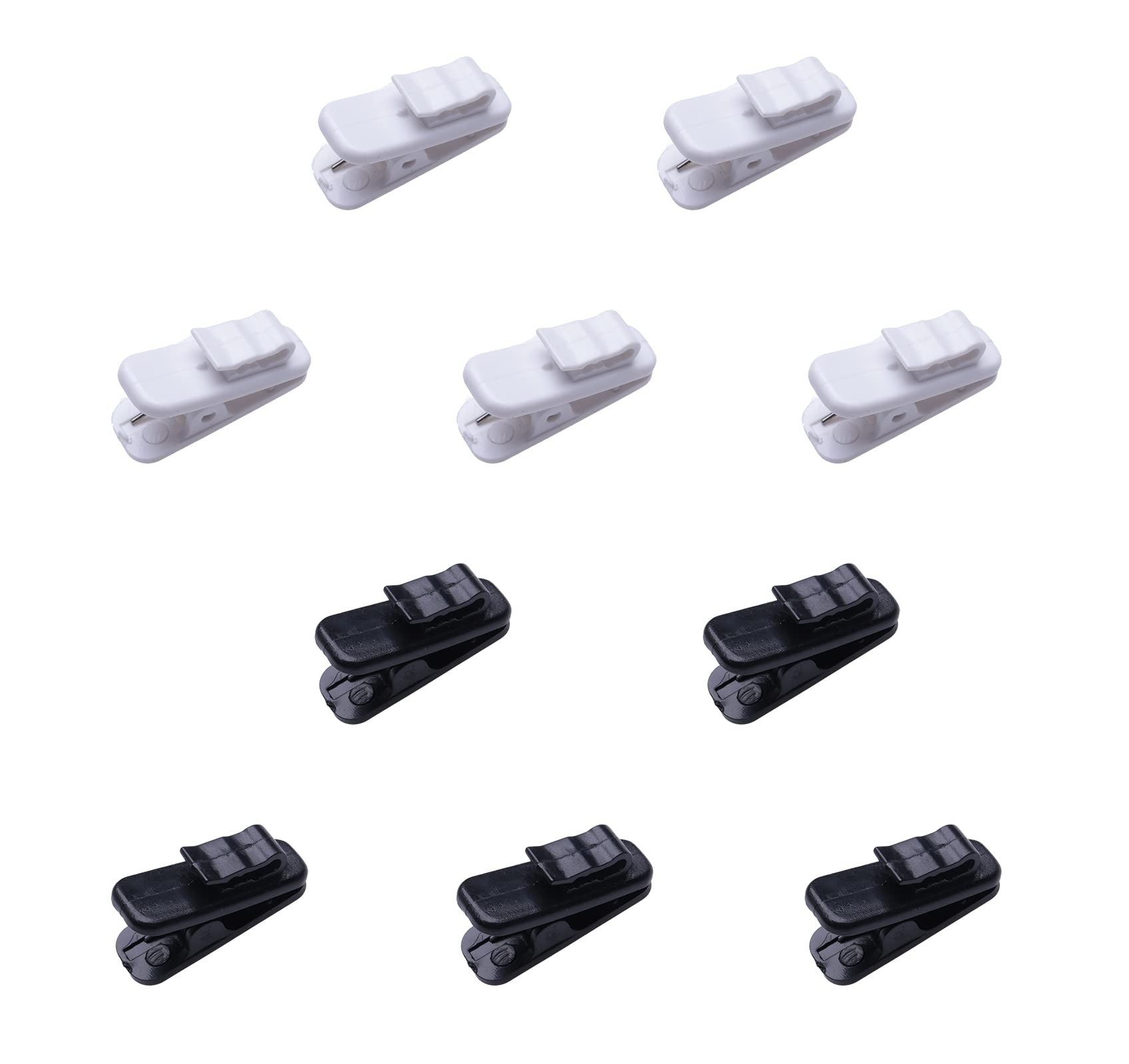 Sowaka 10 Pcs Clips for Earphone Wire 1 Inch Small Black Headphone Cable Shirt Clip Holder Keep Headset Microphone Cord in Place for Exercise Running Yoga Hiking Outdoor Activities (Black and White)