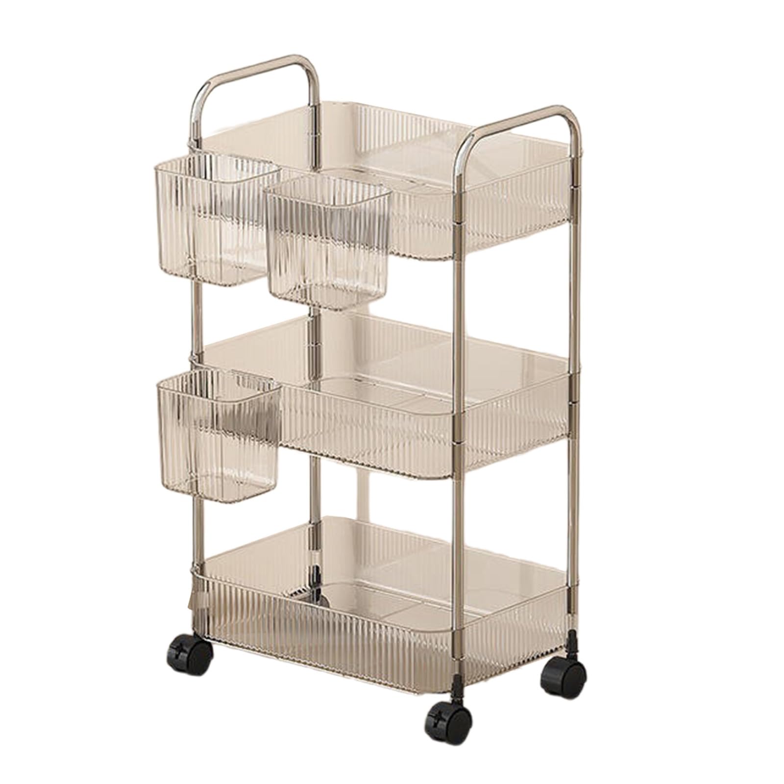 HGENAHGTF Portable Cosmetic Storage Systems Rolling Beauty Organizers for Vanity Countertop Dorm Decors Rolling Organizers Clear Storage Cart with