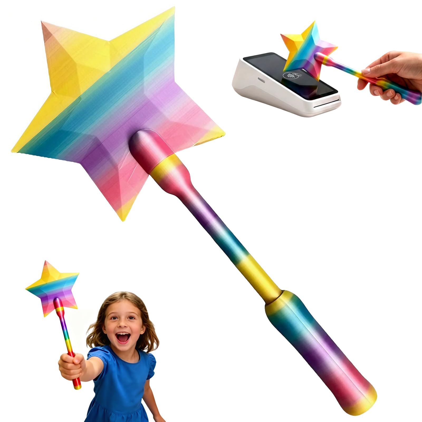 3D Printed Credit Card Wand, Magic Fairy Wand Credit Card Holder - Tap to Pay Wands, Fun Contactless Payment Wands for Shopping Easy Checkout for Parties Pranks Contactless Payment