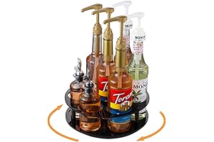 Rotating Coffee Syrup Carousel Organizer: Showcase Sweetness on the Countertop