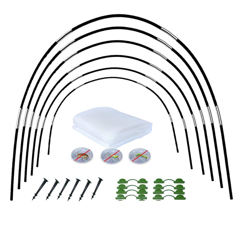 IJSDNVJNDX Plant Protection Cover, Garden Hoops, DIY Greenhouse Hoops for Raised Beds, Row Cover, Garden Netting Insect Screen Arch