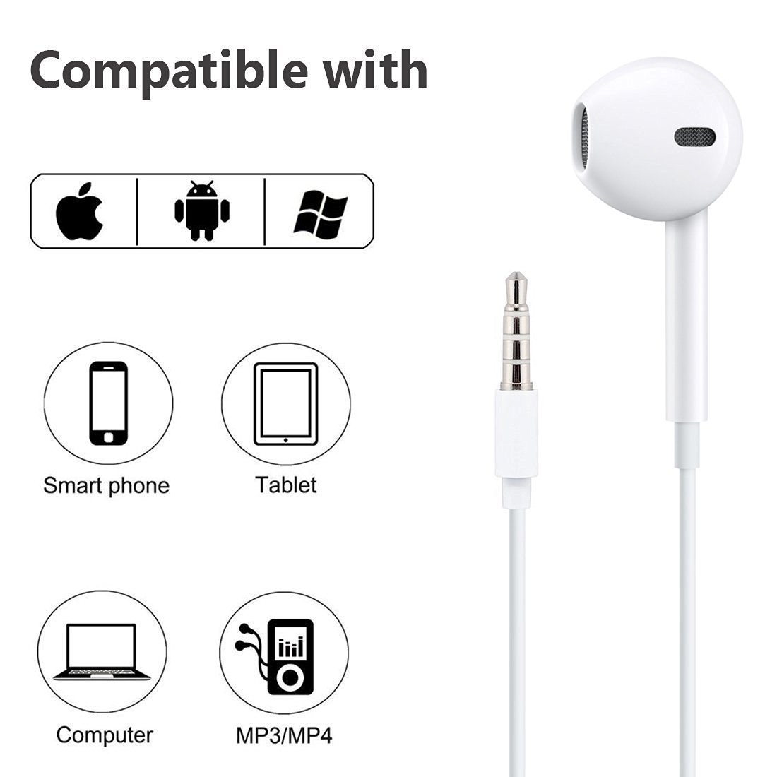 Apple EarPods with 3.5mm Headphone Connector (Renewed) : Amazon.com.au:  Electronics