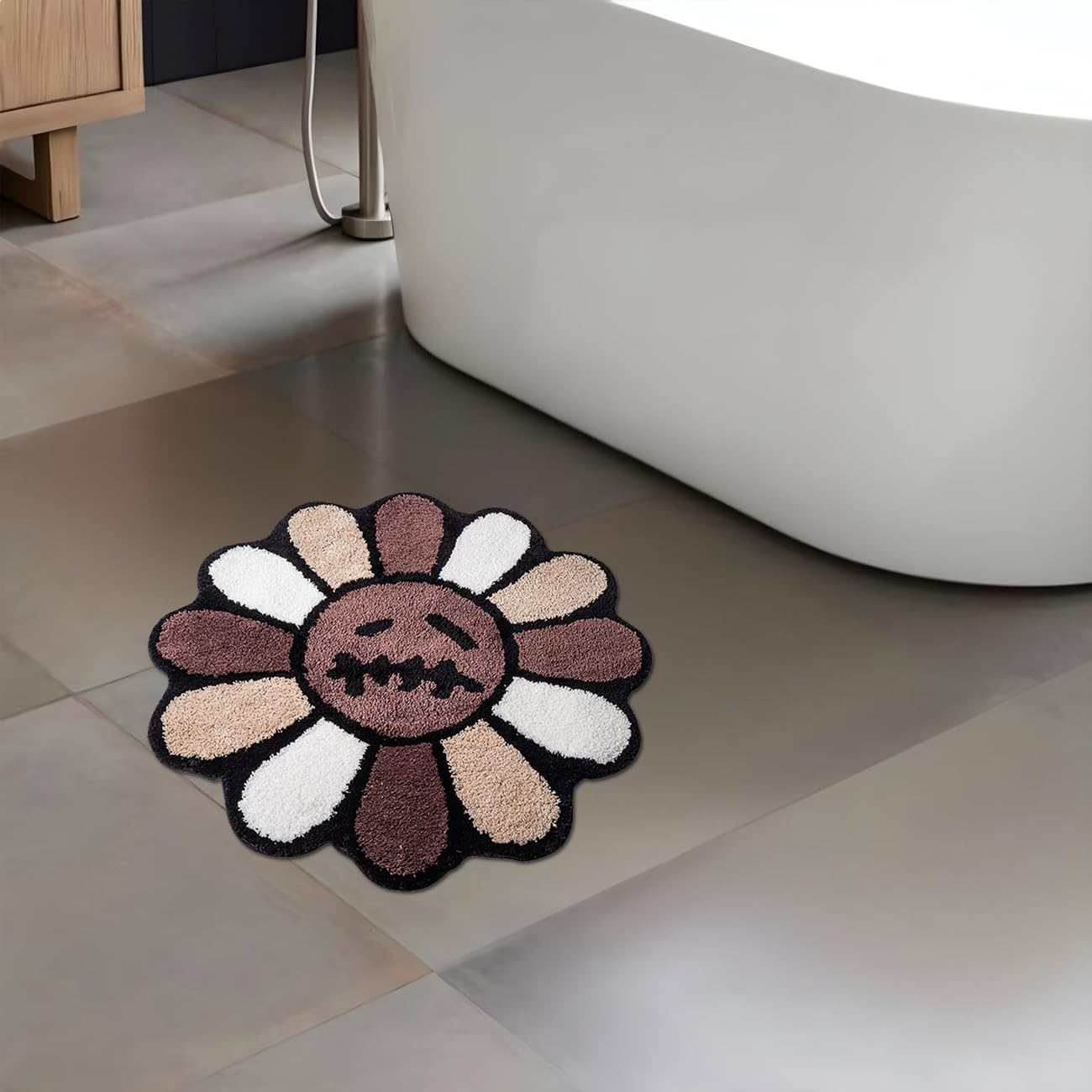 Trippy Smile Face Rug Cool Bathroom Rugs Fun Skull Bath Mat 2FT Extra Soft Mi