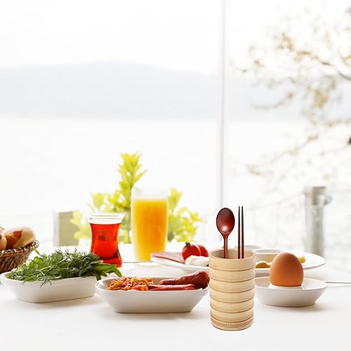 Miniatura 6 de Housoutil Soporte para utensilios de madera de acacia para encimera de cocina, 4.32 x 2.79 pulgadas, soporte grande para utensilios de cocina,