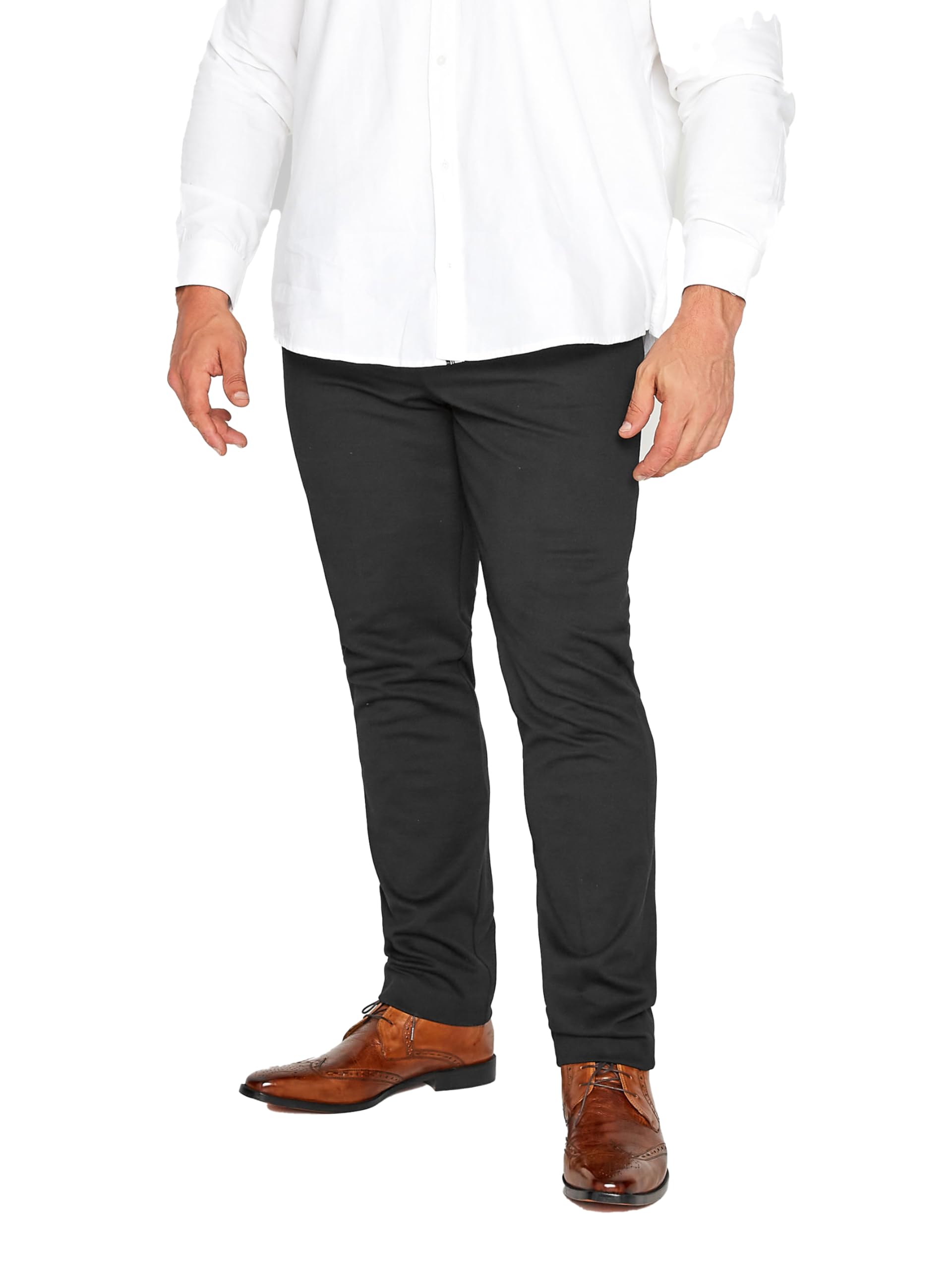 BadRhino Big & Tall Stretch Trousers - Men's - Plus Size Curve Black