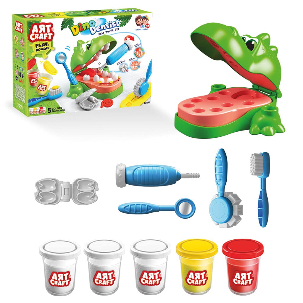 Art Craft Dede Dinosaur Dentist Play Dough Set