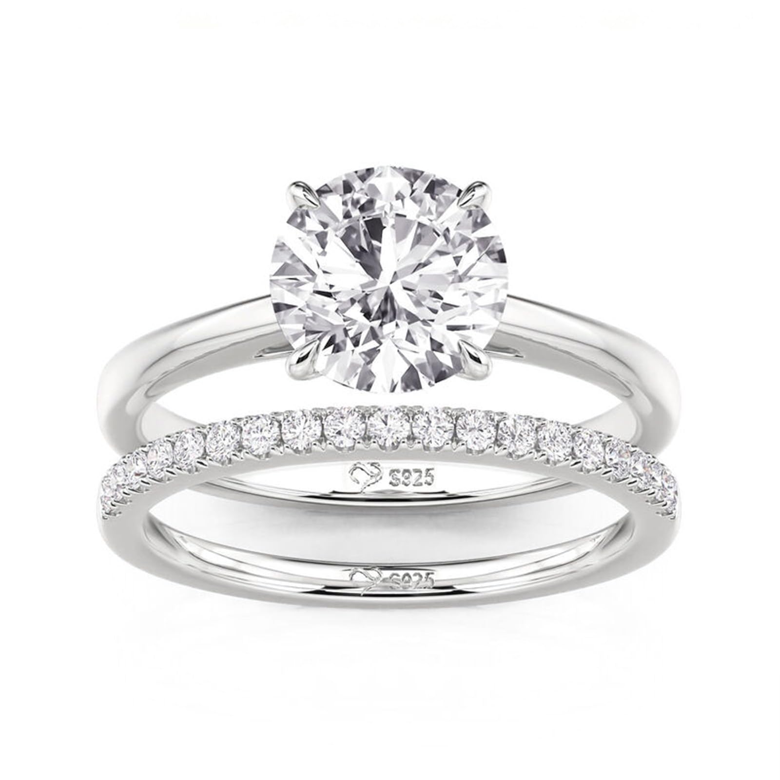 Jeulia 925 Sterling Silver Ring Set Wedding Rings Engagement Rings for Women Anniversary Promise Ring Bridal Sets
