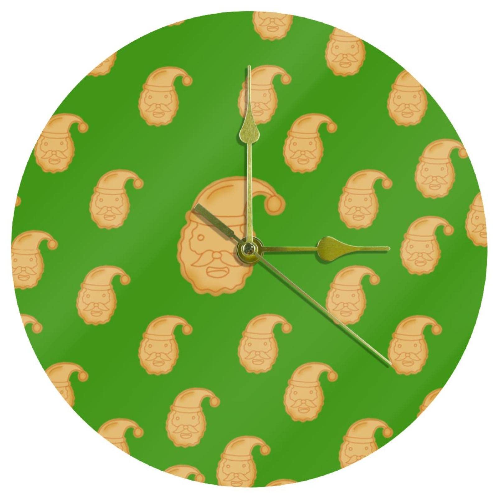 Horloge murale acrylique sapin de Noël 24cm pendule ronde silencieuse à quartz