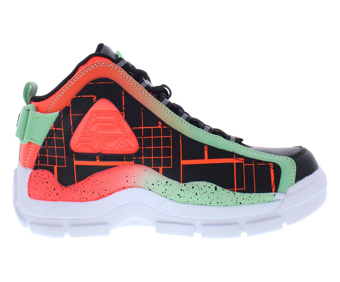 Fila Grant Hill 2 Girls Shoes Size 6, Color: Black/Orange/Green