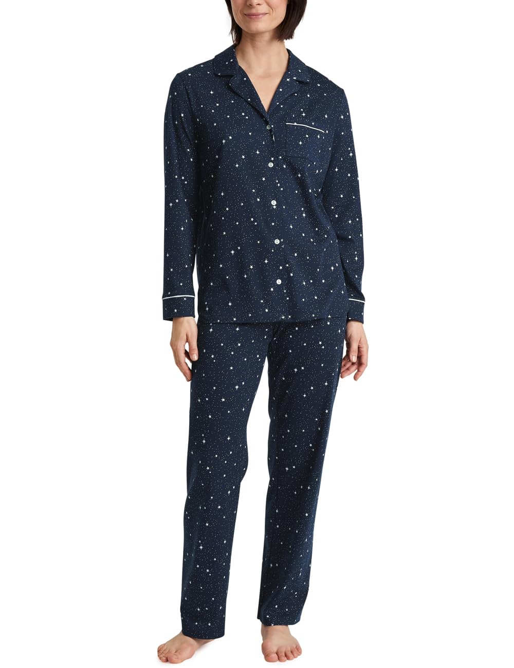 CALIDA Women's Sweet Dreams Pyjama Set, Peacoat Blue, 40-42