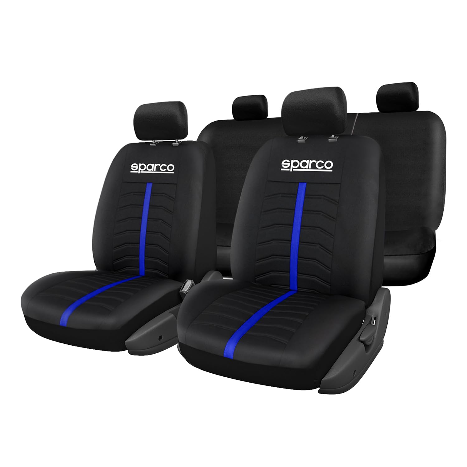 Universal Seat Cover Set, Black/Blue, Spc3502Bl-D
