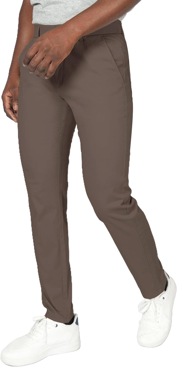 Plaid&Plain Men's Skinny Stretchy Khaki Pants Colored Pants Slim Fit Slacks Tapered Trousers - Image 8