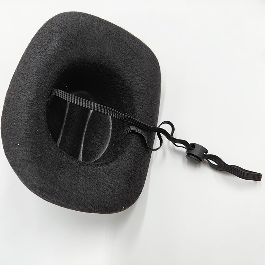 JIHUOO Small Pet Cowboy Hat Cat Cowgirl Hat Pet Cosplay Party Hat Dog Halloween Costume Cap Dog Western Costume Hat Pet Halloween Headwear with Adjustable Strap Pink - Image 2