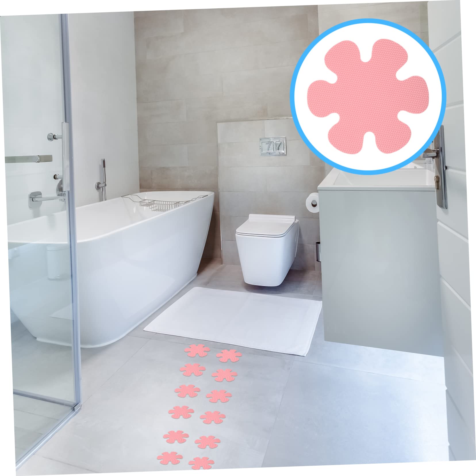 DECHOUS 3 Juegos Pegatinas Antideslizantes bañera niño Pegatinas Piso de la Ducha no Pegatinas Ducha Pegatinas Ducha Antideslizante Pegatinas Ronda Cinta Adhesiva peva Rosa