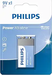 Bateria Power Alkaline da Philips 9V com 1 unidade - 6LR61P1B/59