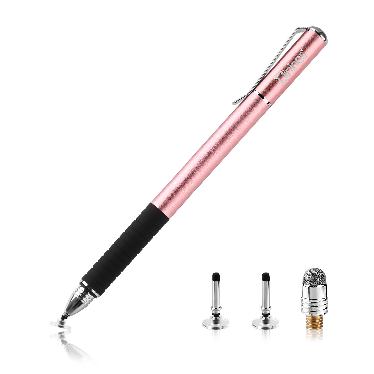 Capacitive Stylus Pens-Dinines[2 in 1 Precision Series] Universal Disc Stylus Touch Screen Pens for All Touch Screens Cell Phones, Tablets, Laptops (One Piece, Rose Gold)