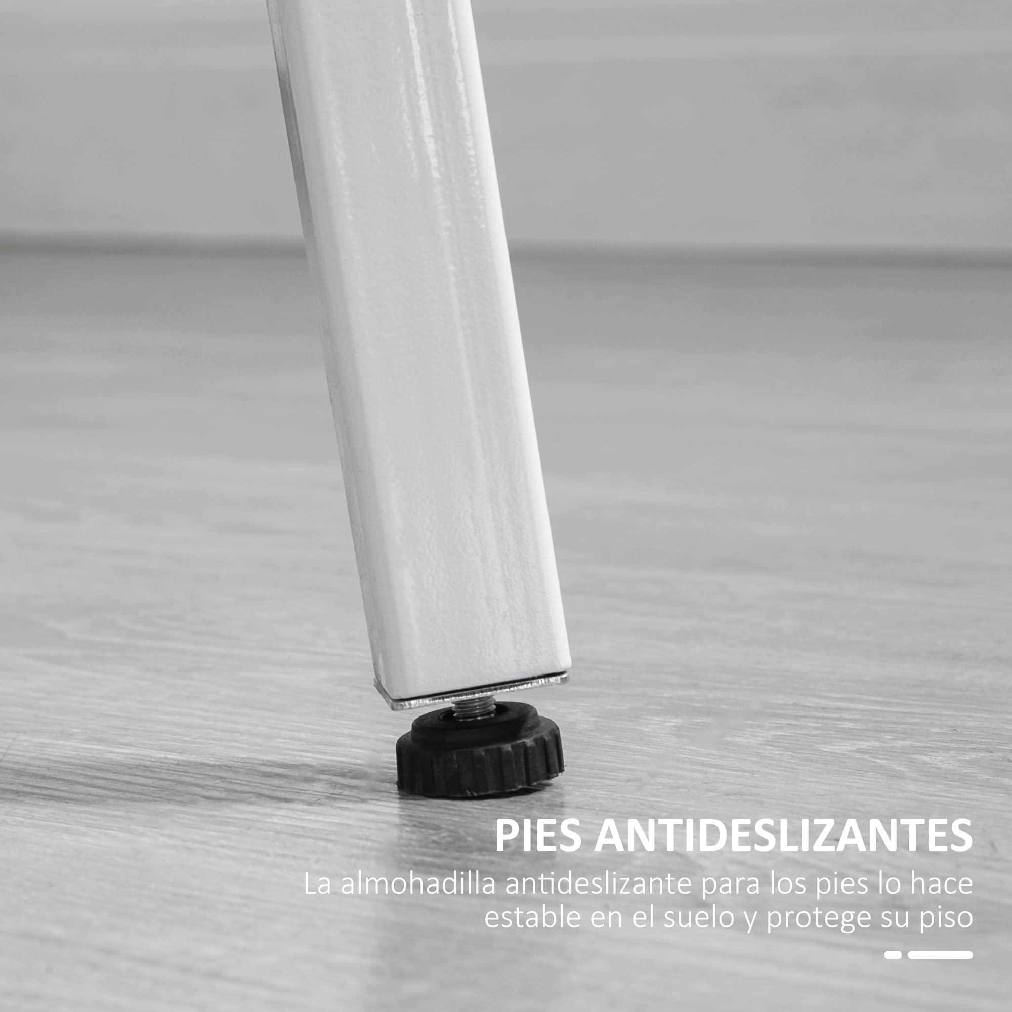 HOMCOM Mesa de Comedor Redonda 4 Personas Ø80x76 cm Natural y Blanco | Mesa de Cocina, Patas de Acero, Salón, Oficina