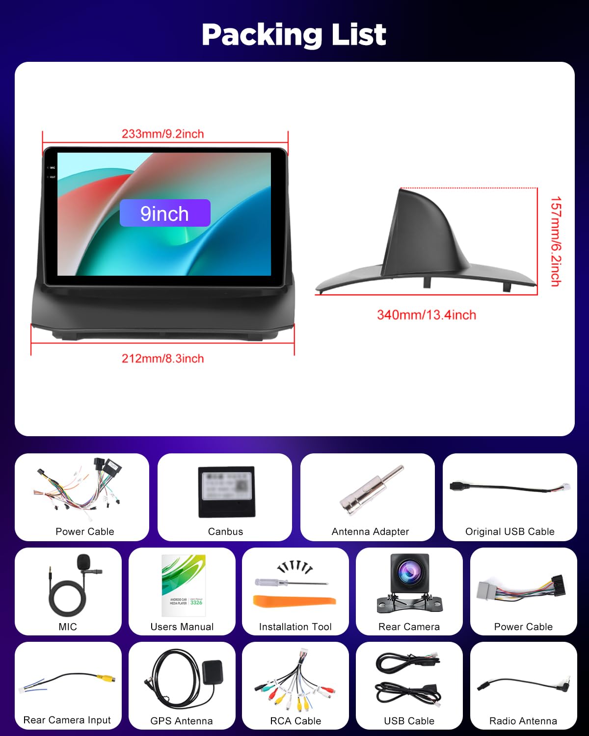 NHOPEEW 4+64G Android Autoradio per Ford Fiesta 2009-2017 con Wireless Carplay e Android Auto - Schermo incell da 9 pollici Supporto WiFi GPS Comandi al volante + Telecamera di retromarcia, Canbus