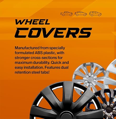 Miniatura 10 de Juego de tapacubos y tapacubos negro mate de 17 pulgadas fabricado para Nissan Rogue  Ajuste universal  Se puede utilizar en otras aplicaciones de