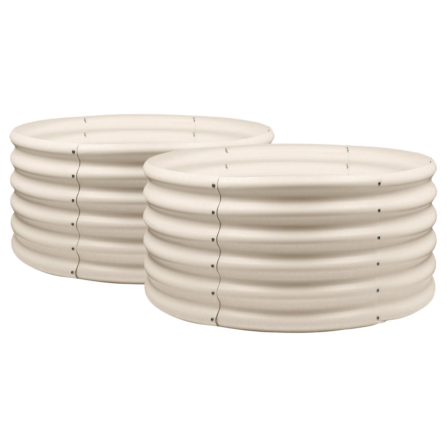 Harbour Housewares Raised Garden Beds - 90cm x 45cm - Ivory - Pack of 2