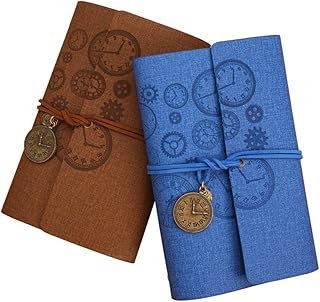 HONMEET Cadernos Espirais Caderno De Negócios Notas Caderno Diário De Couro Vintage Caderno De Escrita De Viagem Caderno De Diário De Viagem De Couro Com Corda Capa De Couro Caderno