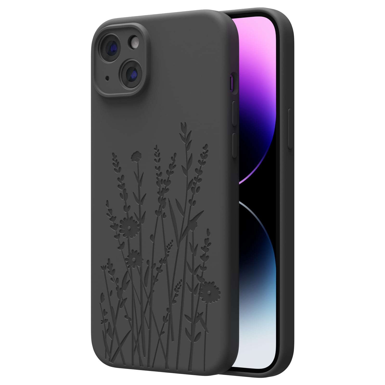 OAOA Magnetic Engraved Case Compatible with iPhone 14 Case, Compatible with Magsafe, Camera All-Round Protection, Slim Liquid Silicone Phone Case for