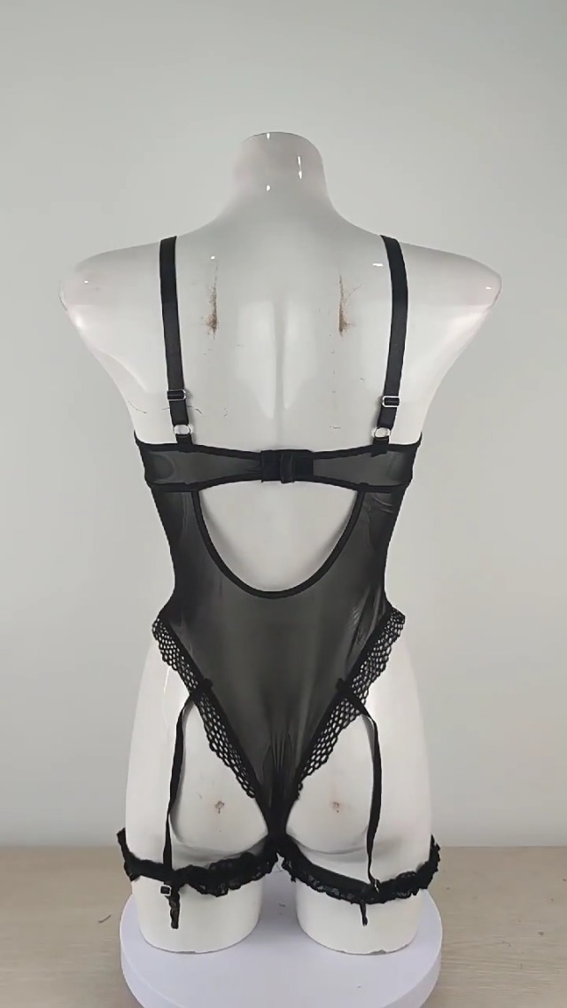 Amazon.com: Women's Lace Lingerie Sets with Garter Belt Bodysuit
