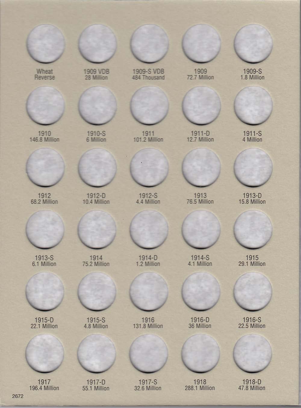 H.E. Harris & Co US Lincoln Cent Coin Folder 1909 – Date Four Volume Set #’s 2672, 2673, 2674, 4002