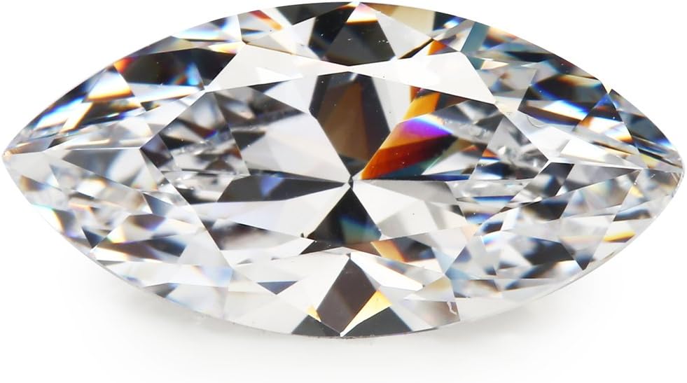 50pcs 5A Marquise Shape Europe Machine Cut White Cubic Zirconia Stone Loose CZ Synthetic Gemstone for Jewelry Making