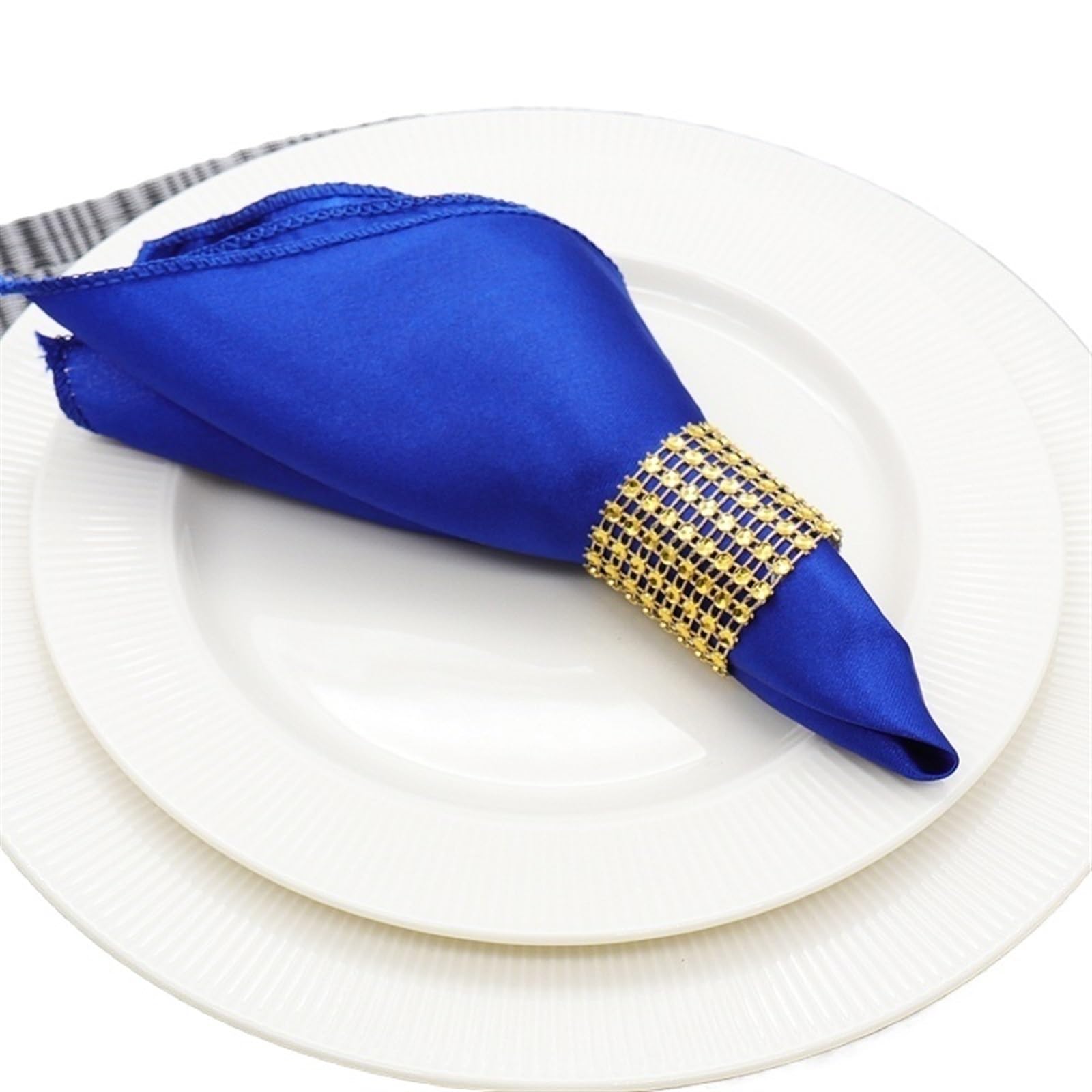 serviettes napkins 50 pcs/set Napkins 30cm Square Satin Fabric Handkerchief Table Dinner Napkin For Wedding Decoration Party Event Home Supplies for dining wedding party everyday home(Blue)