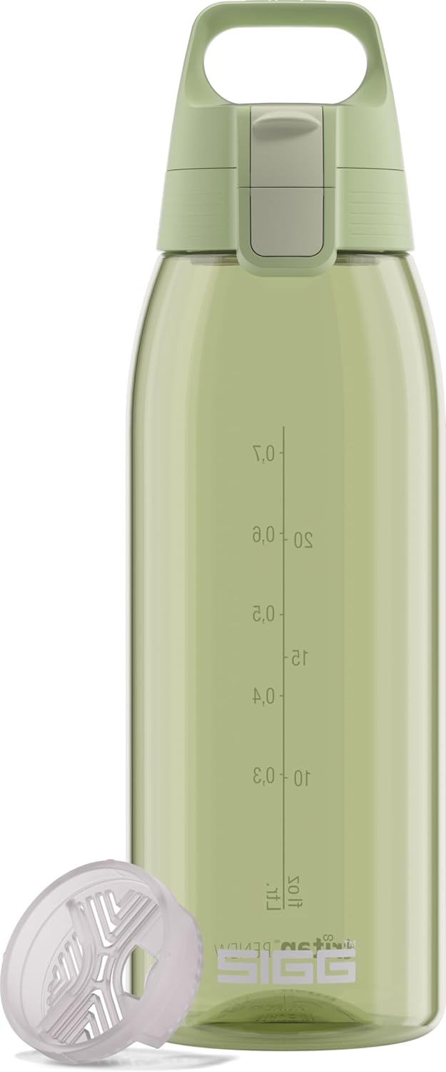 Sigg - Tritan Water Bottle - Total Color ONE Eco Green - Suitable For Carbonated Beverages - Dishwasher Safe - Leakproof - Featherweight BPA Free - 1L