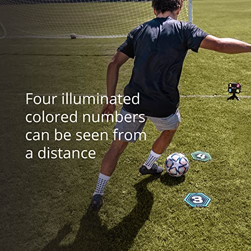SKLZ Reaktions-Agility-Coach, Reaktionszeit verbessern, Athletische Intelligenz™, tragbares Trainingsgerät - Vier beleuchtete Zahlen, einstellbare Geschwindigkeiten, ideal für drinnen und draußen
