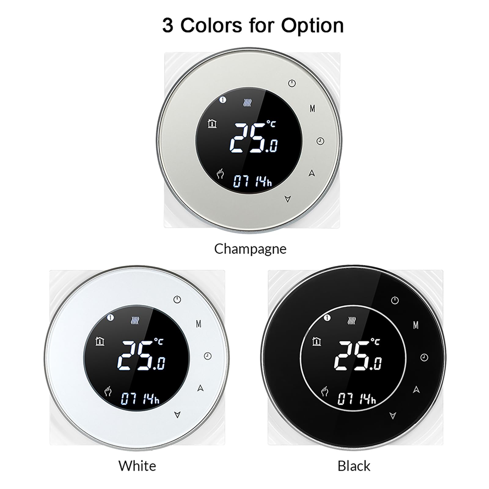 HUIOP 95-240V Wi-FI de Chauffage électrique programmable de température Contrôle de l'application vocale Rétro-éclairage LCD Thermoregulator de Chauffage électrique