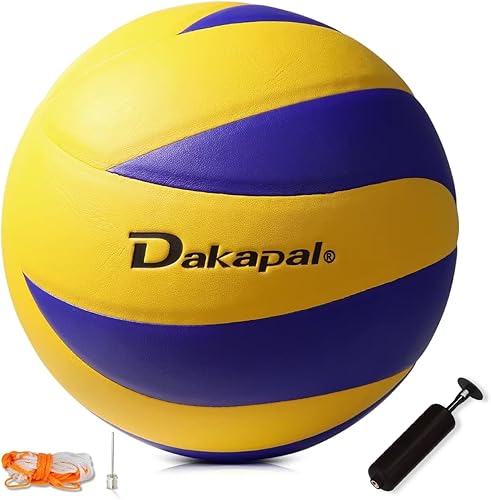 Dakapal Pelota de voleibol de voleibol oficial tamaño 5 suave para adultos y adolescentes, juego de interior y exterior, gimnasio, entrenamiento,