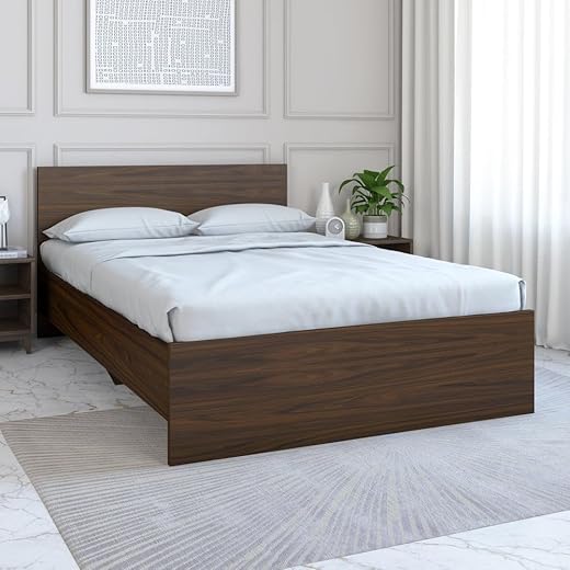 Nilkamal Arthur Wooden Double Bed - Walnut