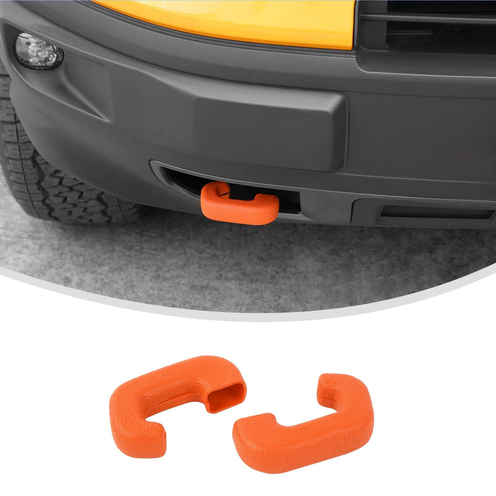 Linskip Tow Hook Covers Compatible with 2021-2024 Ford Bronco Sport & 2022-2026+ Maverick FX4 Off-Road & Tremor, Front Tow Hook Cover Rubber Sleeve