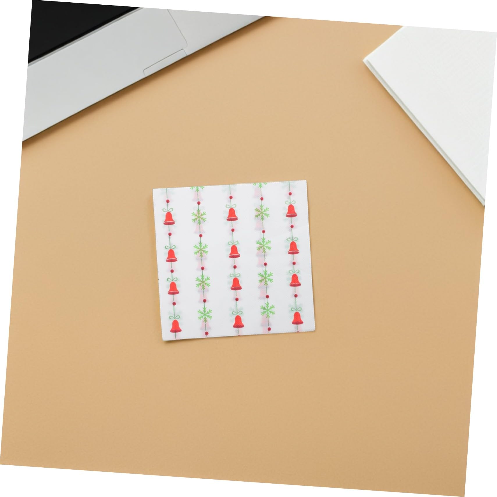 120 Servilletas Navideñas: Servilletas Navideñas Con Un Diseño Único De Campanas - Papel Absorbente Desechable Para Reuniones Navideñas