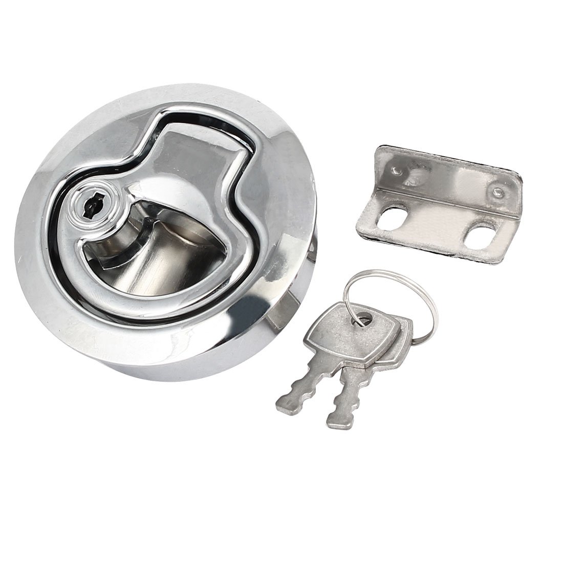 Aexit Zinc Alloy Cabinet Hardware Round Shape Flush Pull Security Locking Slam Latch Latches Lock Locker