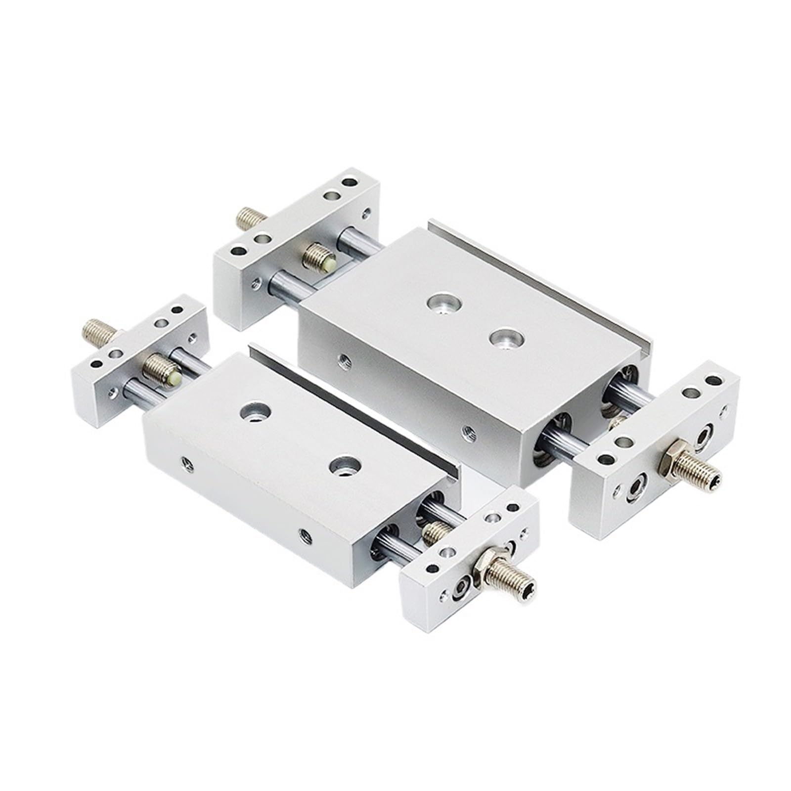 Vérin pneumatique double rod à course ajustable STMB pour atelier fluide