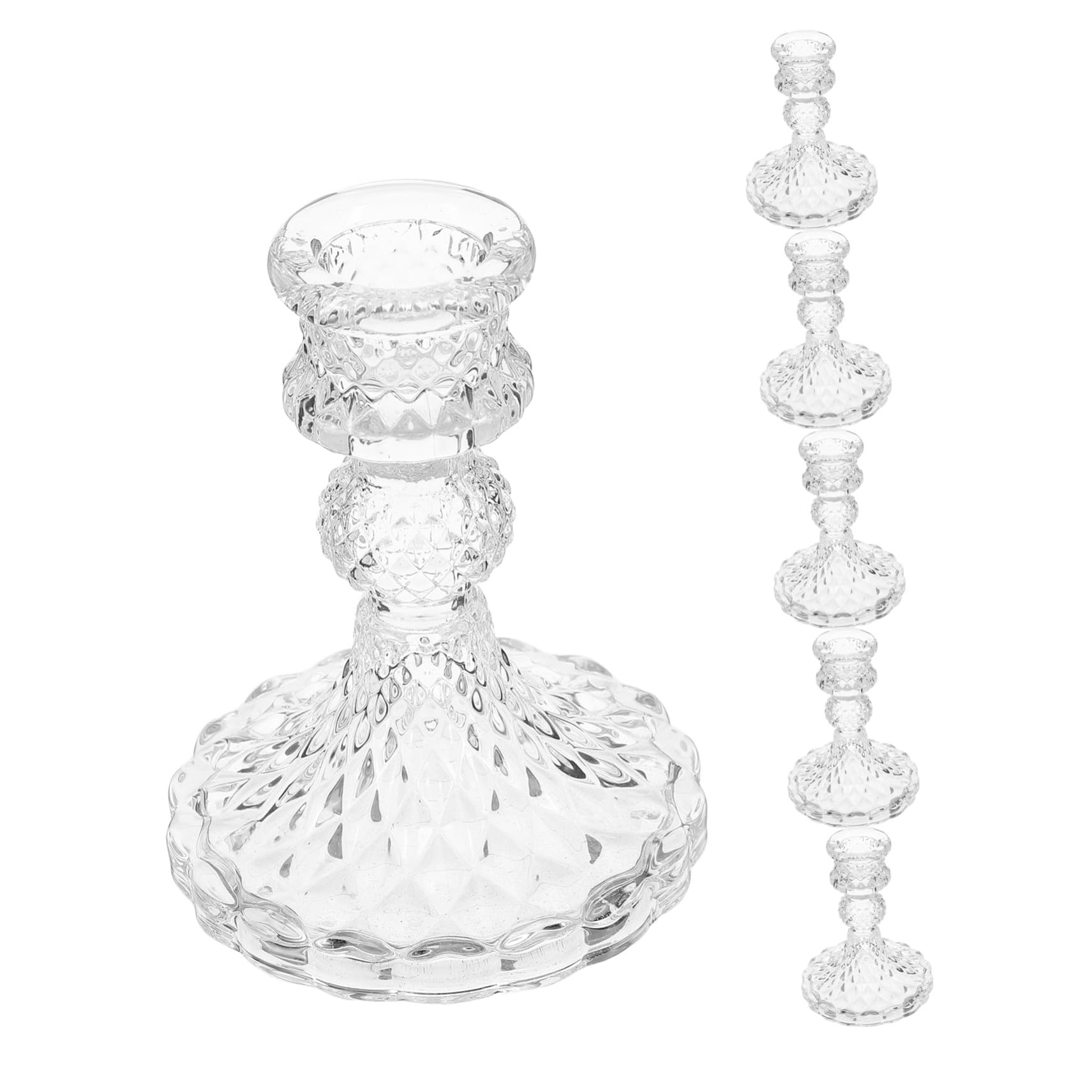 Bougeoirs verre transparent pour table de Noël et mariage élégants