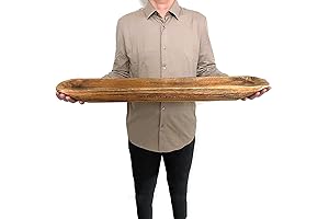 Jumbo Sized Hand Carved Wooden Dough Bowl For Rustic Vintage Farmhouse Home...