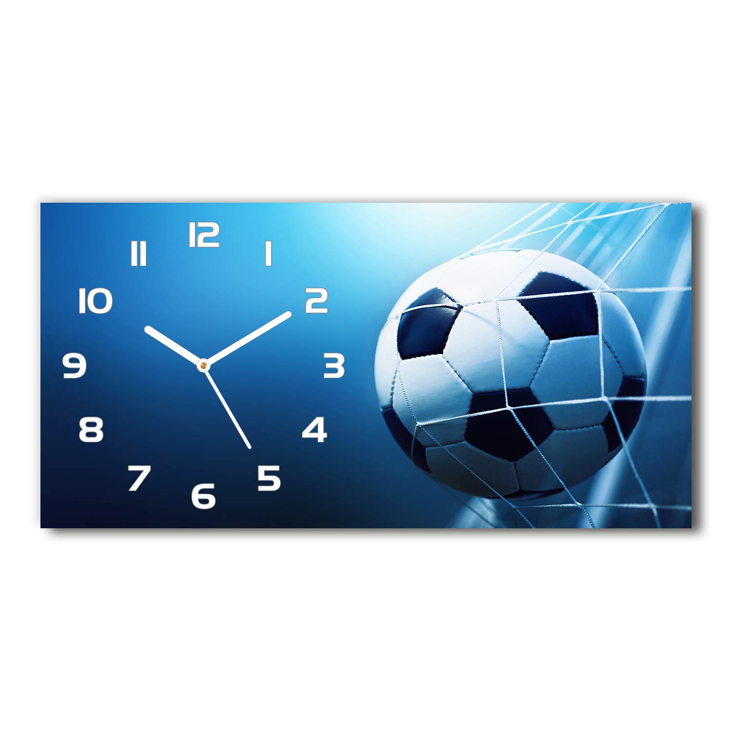 Impression verre sécurité horloge design silencieuse 60x30 cm blanche