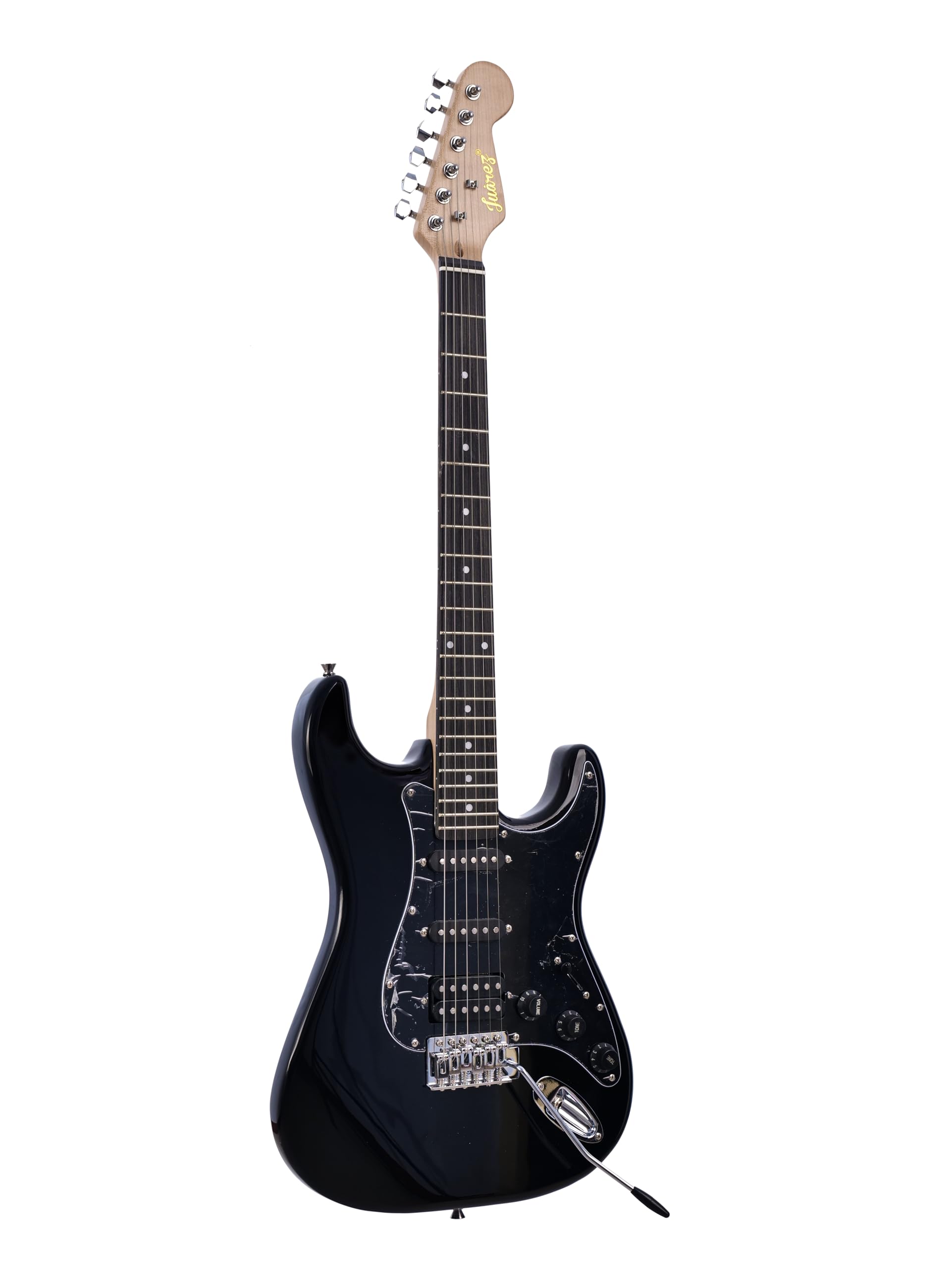 Juarez Basswood JRZ-ST01KIT-FBK Full-Size H-S-S Electric Guitar Kit for Beginners | Includes Amplifier, Cable, Strap, Picks & Gig Bag Full Black — Amazon image 5