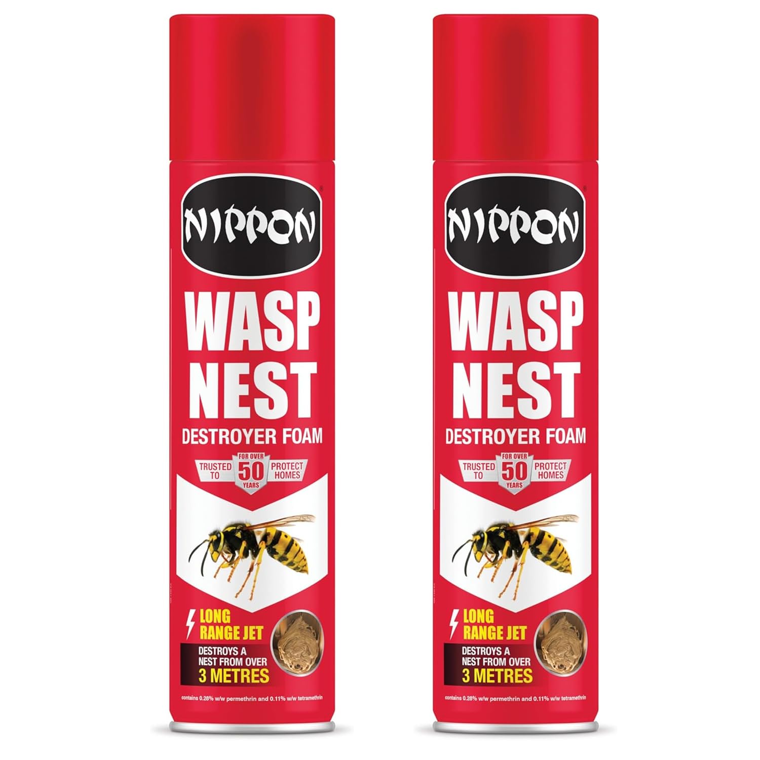 Wasp Nest Destroyer Foam – 300ml (Pack of 2) | Indoor & Outdoor Use | Effective Wasp Nest Removal & Control | Fast-Acting Foam for Safe Wasp Elimination