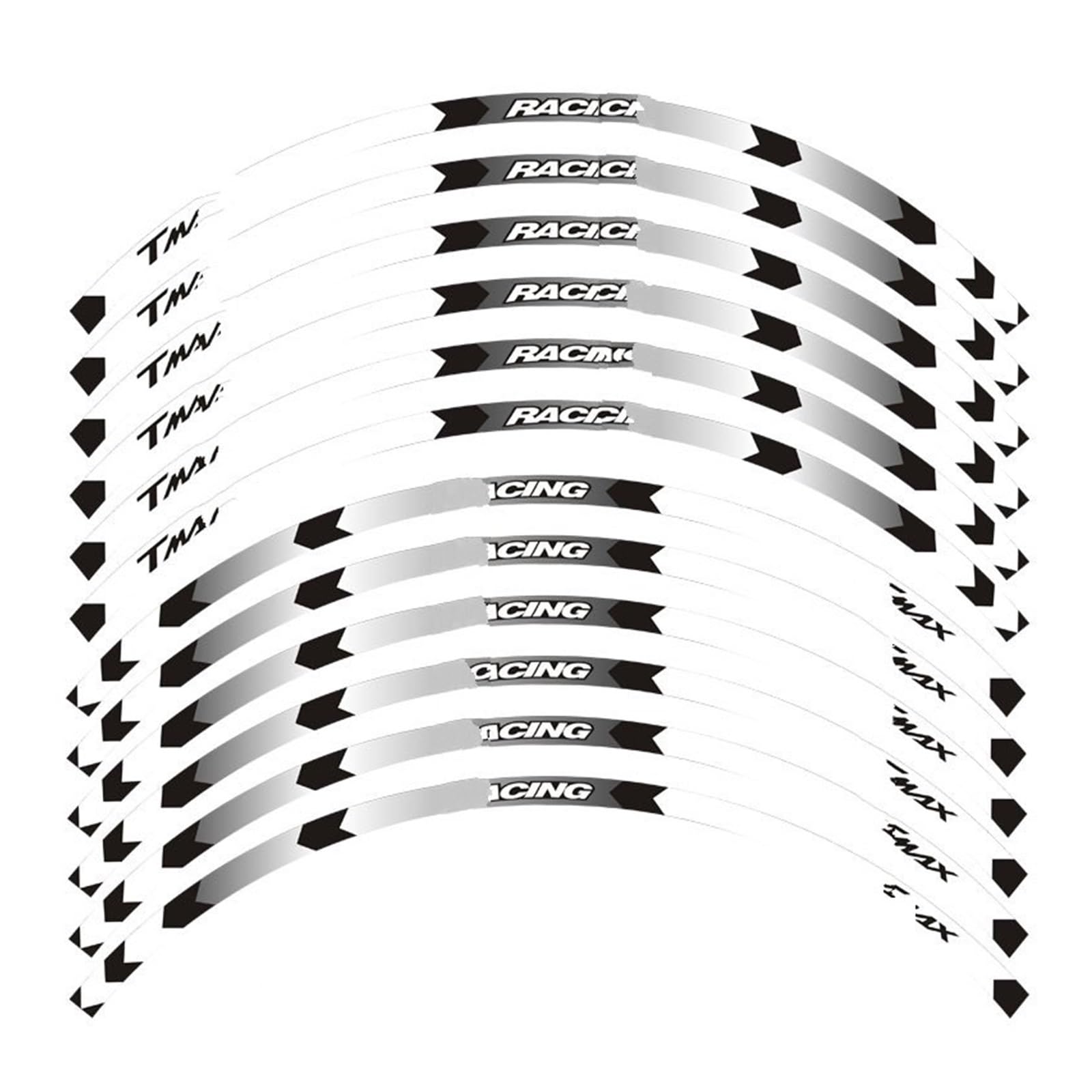 Hub Decals Rim for Ya&maha for T&MAX Purpose Motorcycle Wheel Decals Reflective Stickers Rim Stripes Stripe Tape(A White)